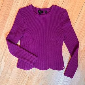Ted Baker Purple Scalloped Hem Sweater